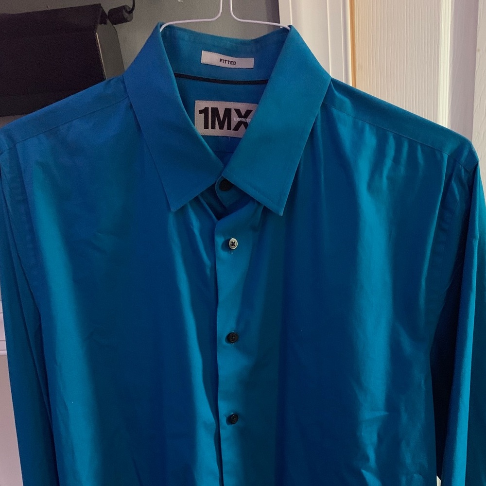 Men’s fitted Express dress shirt.